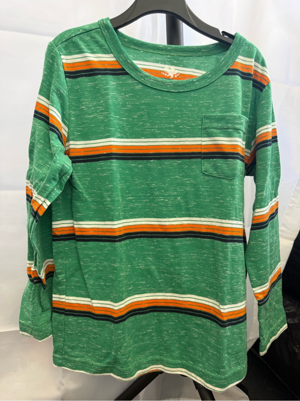 👦 4 for $10 Green Striped Long Sleeve Pocket Tee for Kids